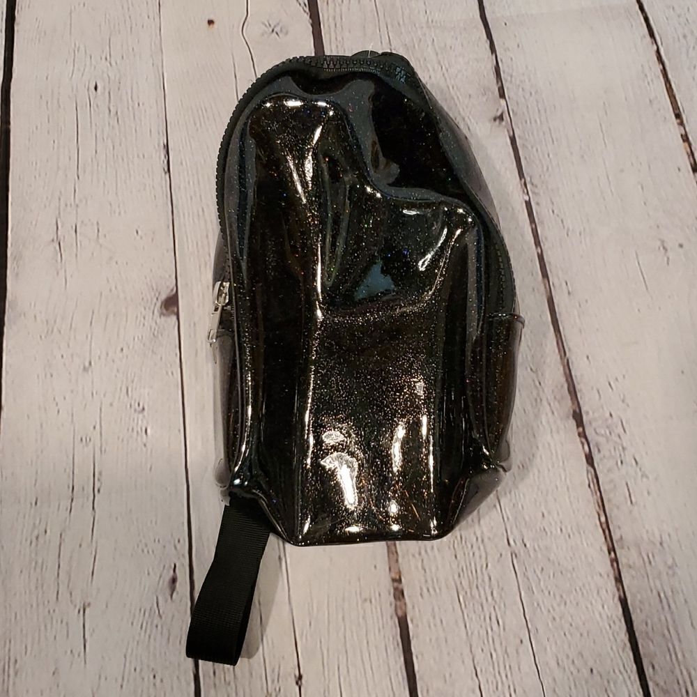 Kidpik new with tags black glitter plastic backpack purse